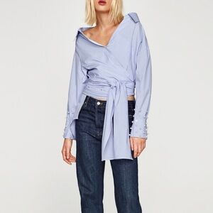 NWOT Zara Button Up Wrap Shirt